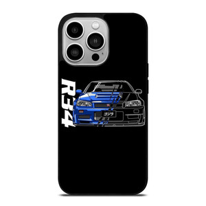 NISSAN GTR R34 ILLUSTRATION iPhone 14 Pro Case Cover