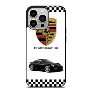 PORSCHE 911 CHECKERED EMBLEM iPhone 14 Pro Case Cover PORSCHE 911 CHECKERED EMBLEM iPhone 14 Pro Case Cover