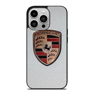 PORSCHE SILVER METAL EMBLEM iPhone 14 Pro Case Cover