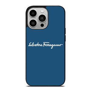 SALVATORE FERRAGAMO BLUE LOGO iPhone 14 Pro Case Cover