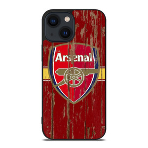 ARSENAL FC RETRO WOOD LOGO iPhone 14 Plus Case Cover