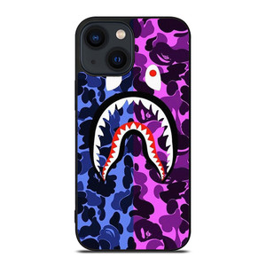 BAPE SHARK BLUE PURPLE iPhone 14 Plus Case Cover BAPE SHARK BLUE PURPLE iPhone 14 Plus Case Cover