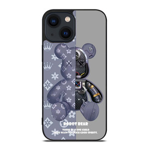 BEAR BRICK KAWS ROBOT GREY iPhone 14 Plus Case Cover BEAR BRICK KAWS ROBOT GREY iPhone 14 Plus Case Cover