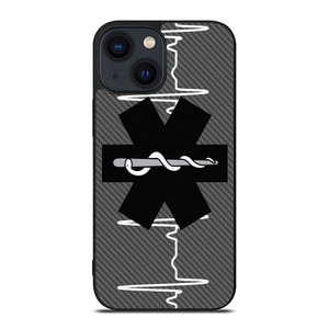 EMT EMS REGISTERED PARAMEDIC LOGO CARBON iPhone 14 Plus Case Cover