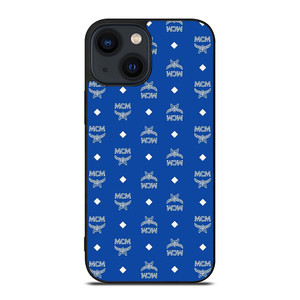 MCM WORLD WIDE BLUE iPhone 14 Plus Case Cover MCM WORLD WIDE BLUE iPhone 14 Plus Case Cover