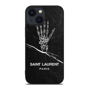 SAINT LAURENT PARIS SKELETON LOGO iPhone 14 Plus Case Cover