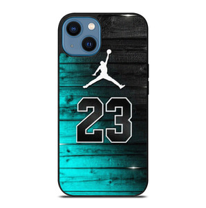 AIR JORDAN WOOD BLUE LOGO iPhone 14 Case Cover