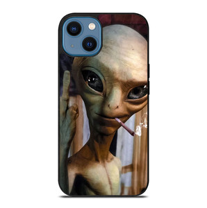 ALIEN MIDDLE FINGER SMOKING iPhone 14 Case Cover ALIEN MIDDLE FINGER SMOKING iPhone 14 Case Cover