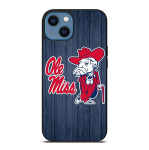 OLE MISS REBELS WOOD ICON iPhone 14 Case Cover OLE MISS REBELS WOOD ICON iPhone 14 Case Cover