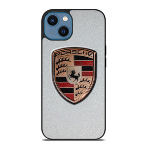 PORSCHE SILVER METAL EMBLEM iPhone 14 Case Cover