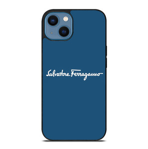 SALVATORE FERRAGAMO BLUE LOGO iPhone 14 Case Cover