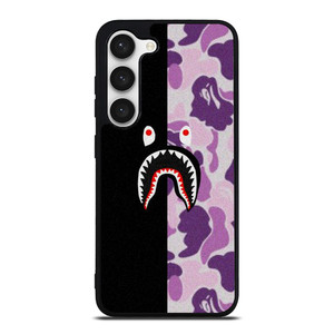 BAPE SHARK BLACK PURPLE CAMO Samsung Galaxy S23 Case Cover
