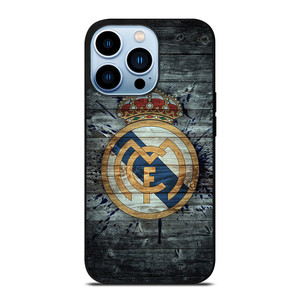REAL MADRID FOOTBALL WOOD LOGO iPhone 13 Pro Max Case Cover