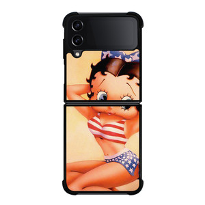 BETTY BOOP AMERICAN FLAG CARTOON Samsung Galaxy Z Flip 4 Case Cover BETTY BOOP AMERICAN FLAG CARTOON Samsung Galaxy Z Flip 4 Case Cover