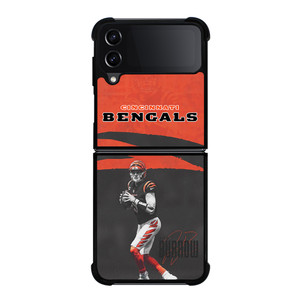 CINCINNATI BENGALS JOE BURROW NFL Samsung Galaxy Z Flip 4 Case Cover CINCINNATI BENGALS JOE BURROW NFL Samsung Galaxy Z Flip 4 Case Cover