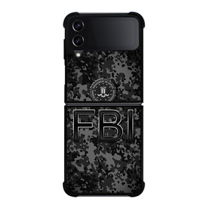 FEDERAL BUREAU OF INVESTIGATION FBI BLACK CAMO Samsung Galaxy Z Flip 4 Case Cover FEDERAL BUREAU OF INVESTIGATION FBI BLACK CAMO Samsung Galaxy Z Flip 4 Case Cover