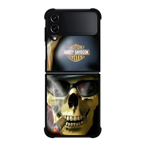 HARLEY DAVIDSON MOTOR SKULL SMOKING Samsung Galaxy Z Flip 4 Case Cover