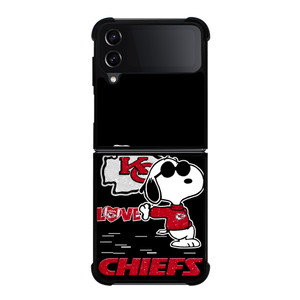 KANSAS CITY CHIEFS NFL SNOOPY Samsung Galaxy Z Flip 4 Case Cover