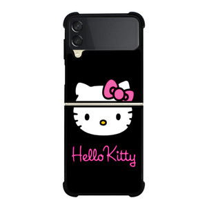 HELLO KITTY CUTE BLACK Samsung Galaxy Z Flip 3 Case Cover HELLO KITTY CUTE BLACK Samsung Galaxy Z Flip 3 Case Cover