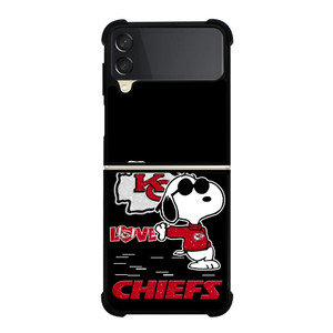 KANSAS CITY CHIEFS NFL SNOOPY Samsung Galaxy Z Flip 3 Case Cover