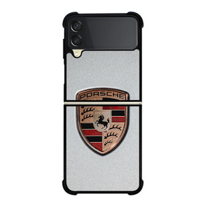 PORSCHE SILVER METAL EMBLEM Samsung Galaxy Z Flip 3 Case Cover