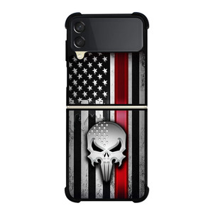 THE PUNISHER AMERICAN FLAG METAL Samsung Galaxy Z Flip 3 Case Cover