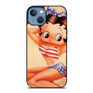 BETTY BOOP AMERICAN FLAG CARTOON iPhone 13 Case Cover
