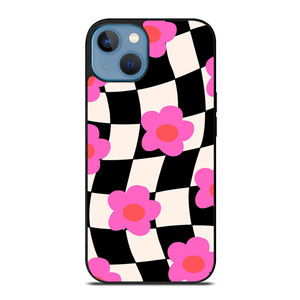 CHECKERED AESTHETIC DAISY FLOWER iPhone 13 Case Cover