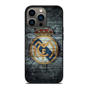 REAL MADRID FOOTBALL WOOD LOGO iPhone 13 Pro Case Cover