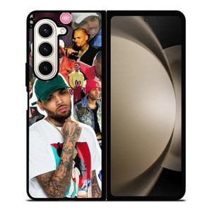 CHRIS BROWN SINGER COLLAGE Samsung Galaxy Z Fold 5 Case Cover CHRIS BROWN SINGER COLLAGE Samsung Galaxy Z Fold 5 Case Cover