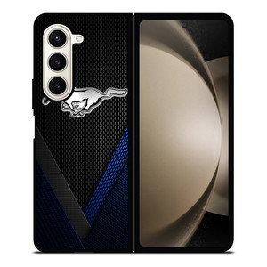 FORD MUSTANG BLLUE CARBON EMBLEM Samsung Galaxy Z Fold 5 Case Cover