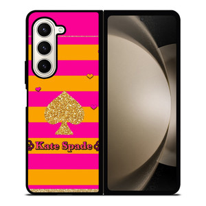 KATE SPADE PINK ORANGE STRIPE Samsung Galaxy Z Fold 5 Case Cover KATE SPADE PINK ORANGE STRIPE Samsung Galaxy Z Fold 5 Case Cover