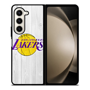 LOS ANGELES LAKERS WHITE WOOD Samsung Galaxy Z Fold 5 Case Cover