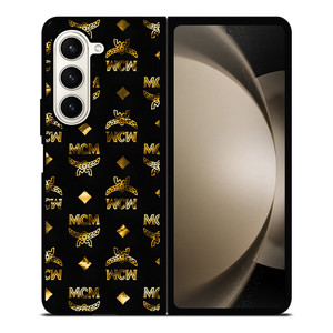 MCM WORLDWIDE BLACK GOLD Samsung Galaxy Z Fold 5 Case Cover