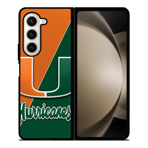 MIAMI HURRICANES LOGO CARBON Samsung Galaxy Z Fold 5 Case Cover