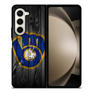 MILWAUKEE BREWERS BASEBALL WOOD LOGO Samsung Galaxy Z Fold 5 Case Cover