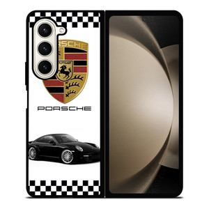 PORSCHE 911 CHECKERED EMBLEM Samsung Galaxy Z Fold 5 Case Cover