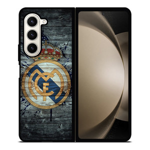 REAL MADRID FOOTBALL WOOD LOGO Samsung Galaxy Z Fold 5 Case Cover