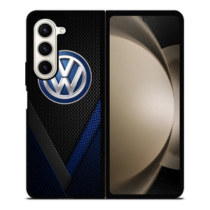 VW VOLKSWAGEN BLUE CARBON EMBLEM Samsung Galaxy Z Fold 5 Case Cover