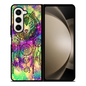 WHITE WOLF DREAMCATCHER TIE DIE Samsung Galaxy Z Fold 5 Case Cover