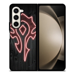 WORLD OF WARCRAFT HORDE WOOD LOGO Samsung Galaxy Z Fold 5 Case Cover