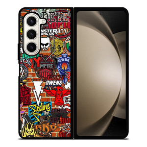 WWE WRESTLING SHIELD SYMBOL COLLAGE Samsung Galaxy Z Fold 5 Case Cover