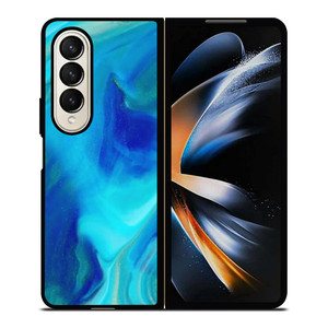 BLUE LIQUID TEXTURE Samsung Galaxy Z Fold 4 Case Cover