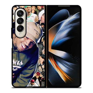 CHRIS BROWN SINGER COLLAGE 2 Samsung Galaxy Z Fold 4 Case Cover CHRIS BROWN SINGER COLLAGE 2 Samsung Galaxy Z Fold 4 Case Cover