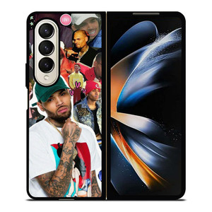 CHRIS BROWN SINGER COLLAGE Samsung Galaxy Z Fold 4 Case Cover CHRIS BROWN SINGER COLLAGE Samsung Galaxy Z Fold 4 Case Cover
