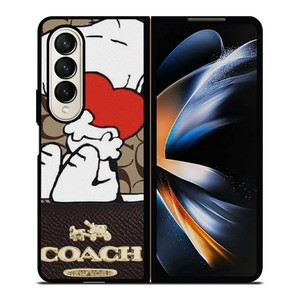 COACH NEW YORK SNOOPY Samsung Galaxy Z Fold 4 Case Cover COACH NEW YORK SNOOPY Samsung Galaxy Z Fold 4 Case Cover