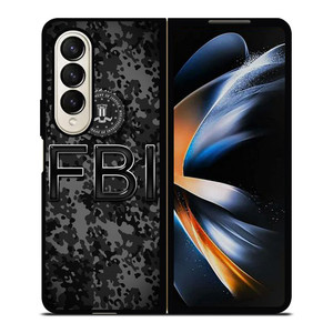 FEDERAL BUREAU OF INVESTIGATION FBI BLACK CAMO Samsung Galaxy Z Fold 4 Case Cover FEDERAL BUREAU OF INVESTIGATION FBI BLACK CAMO Samsung Galaxy Z Fold 4 Case Cover