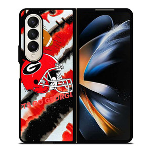 GEORGIA BULLDOGS FOOTBALL PSYCHEDELIC ART Samsung Galaxy Z Fold 4 Case Cover