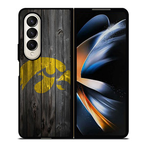 IOWA HAWKEYES WOOD LOGO Samsung Galaxy Z Fold 4 Case Cover