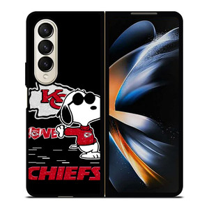 KANSAS CITY CHIEFS NFL SNOOPY Samsung Galaxy Z Fold 4 Case Cover